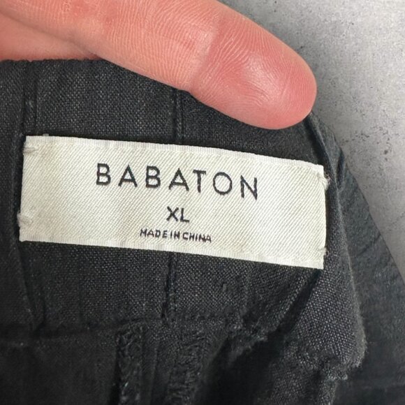 Aritzia Babaton Day Linen Black Pants Womens Size XL Elastic Waist Pull On 51486 - Picture 3 of 12